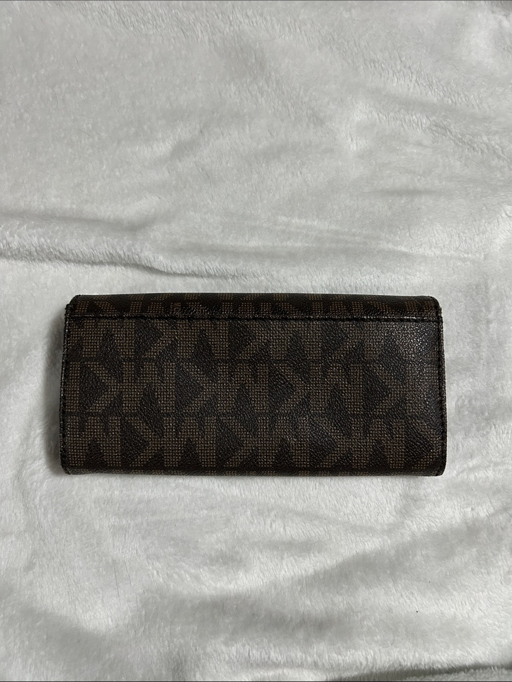 Michael Kors Dark Brown MK Logo Continental Wallet with Gold Emblem - Picture 5 of 5